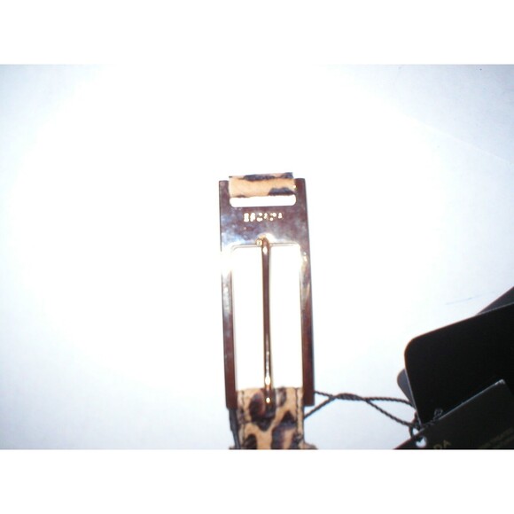 New Womens Designer Escada NWT $495 Leopard Belt Leather Logo Fur 70 27.5 XXS XS - Picture 4 of 11